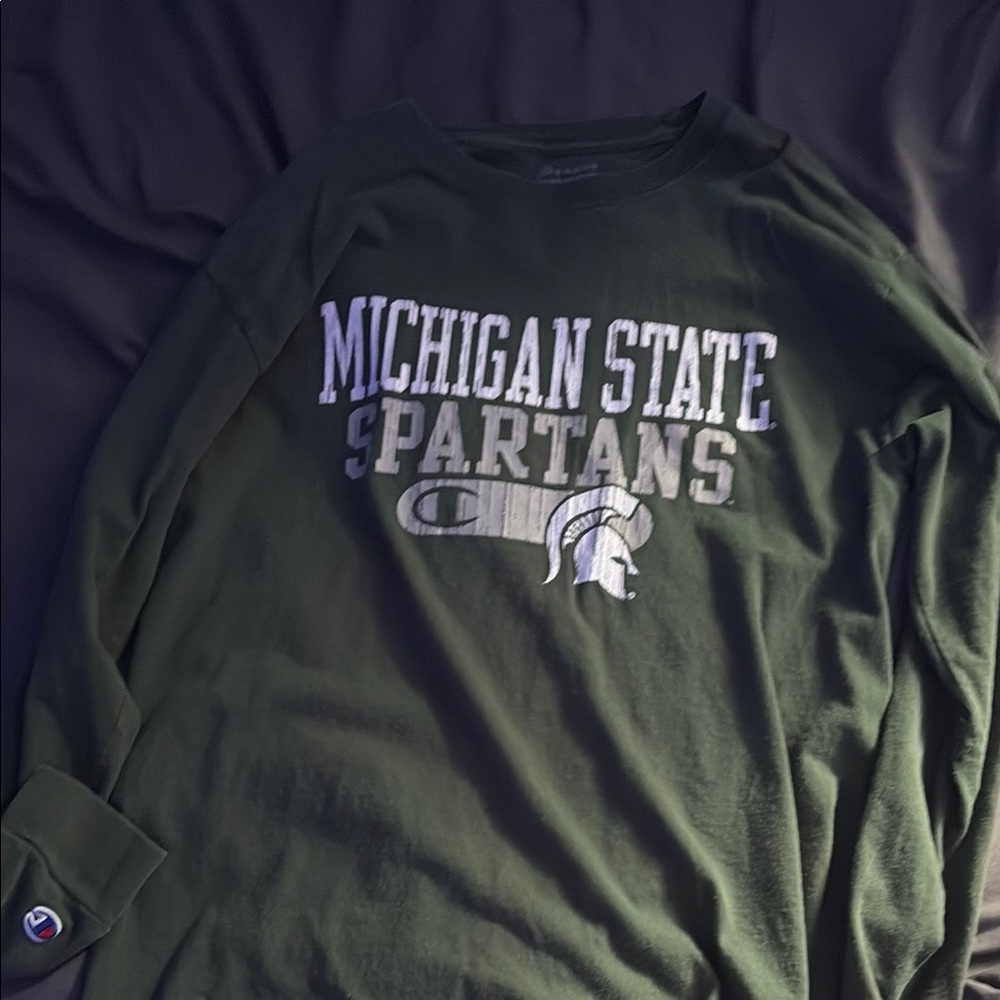 Champion Green Long Sleeve Michigan State Spartans Tee